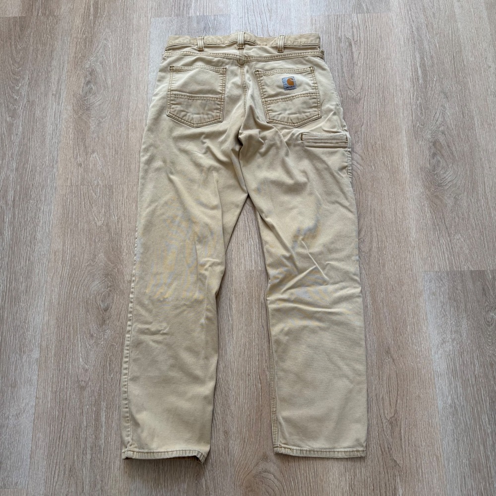 Carhartt 102517-918 Relaxed Fit Canvas Work Pants Mens 34x32 Tan Rugged Utility - Picture 8 of 12